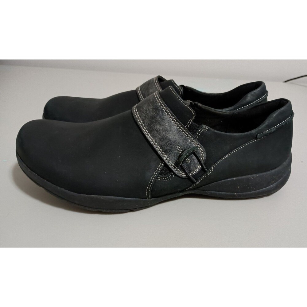 Clarks Roseville Dot Loafers Womens 11 Wide Black Leather Comfort Shoes Casual